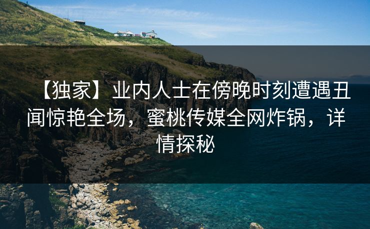 【独家】业内人士在傍晚时刻遭遇丑闻惊艳全场，蜜桃传媒全网炸锅，详情探秘